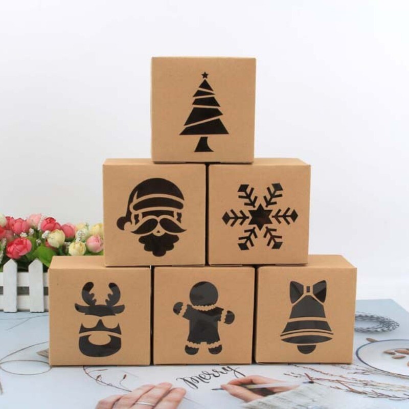30x-kraft-paper-box-with-pvc-window-christmas-biscuit-cake-packaging-box-square
