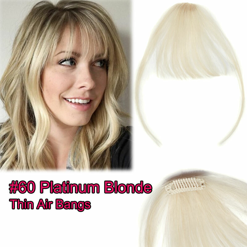 REAL REMY Thick/Thin Hair Bangs Clip in Fringe Hairpiece Human Hair Extensions J