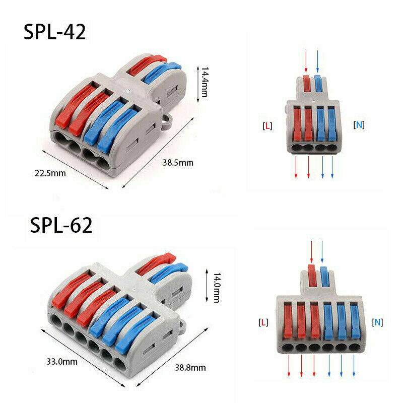 PCT62 2 IN 6 OUT WireConnector Out Wire Splitter Universal Compact PCT Terminal eBay