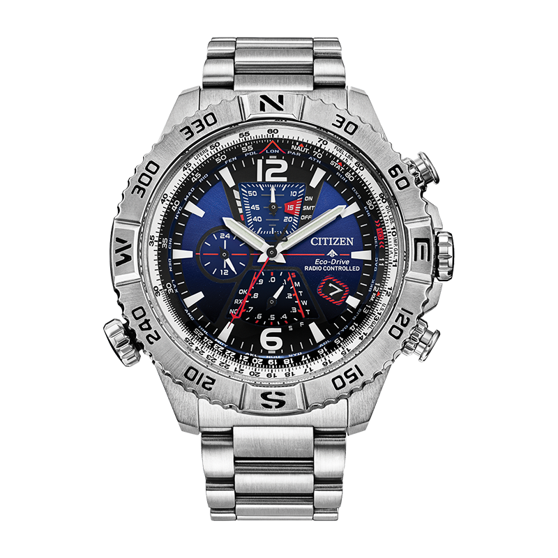 Pre-owned Citizen Promaster Navihawk Eco-drive Radio Controlled Men's Watch At8220-55l