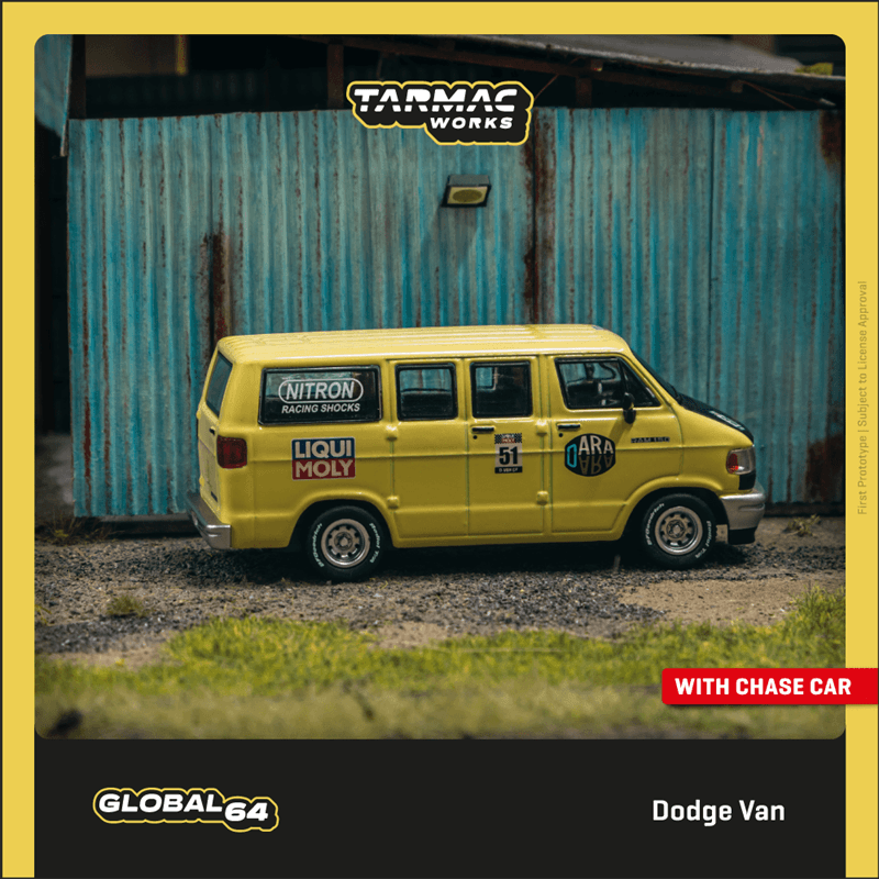Tarmac Works 1:64 Dodge Van Yellow Diecast Model Car | eBay