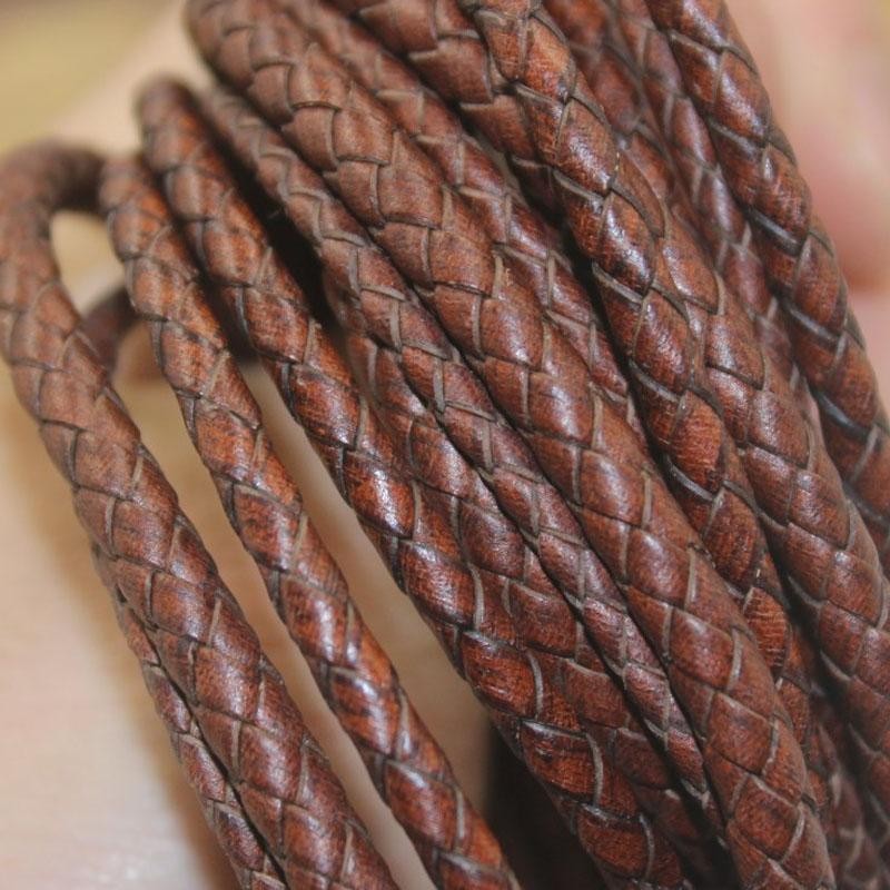Braided Leather Cord Round Rope String DIY Jewelry Making Bracelet Necklace Craf