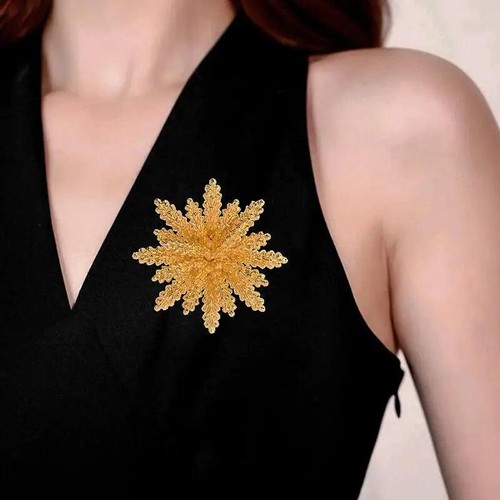 Goldfarbene Weizen-Brosche aus Zinklegierung Plant Pin Retro Palace Schmuck