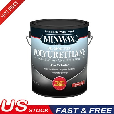 Interior Water Based Oil-Modified Polyurethane, Gloss, Clear, 1 Gallon NEW