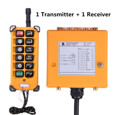 Hoist Industrial Wireless Radio Remote Control Crane Lift Switch 12V-440V AC DC 