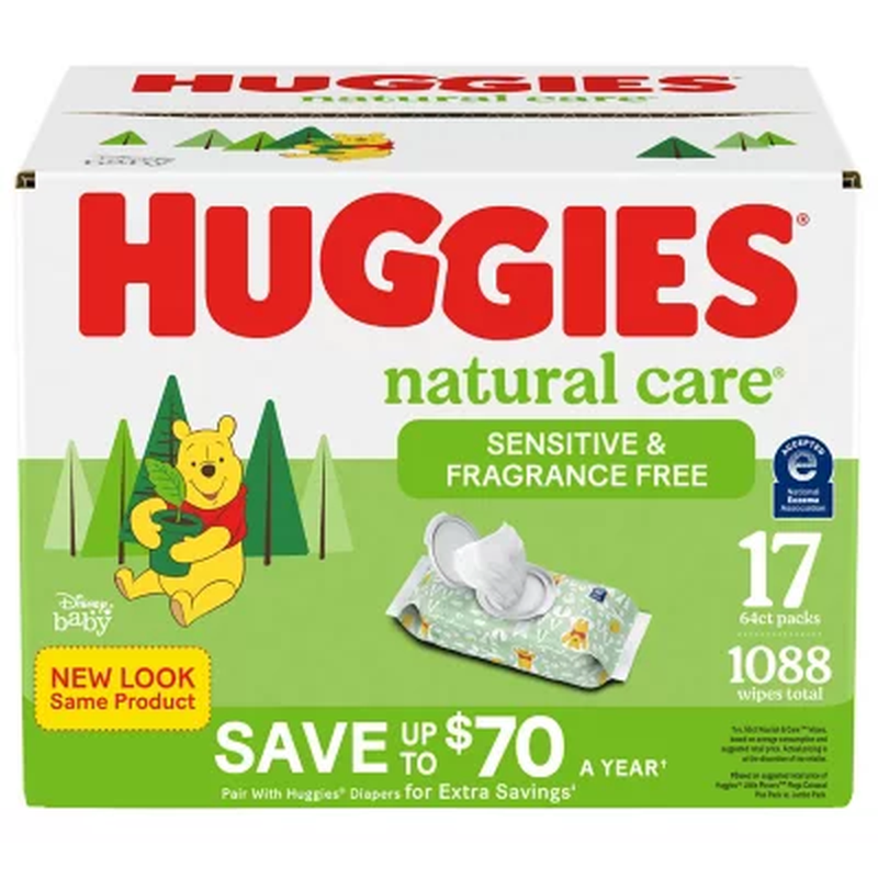 Huggies Natural Care Sensitive Baby Wipe Refill Fragrance Fr