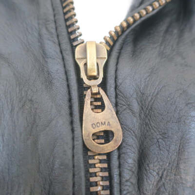Pre-owned Doma Zip-out Hood Leather Jacket Black Size 0