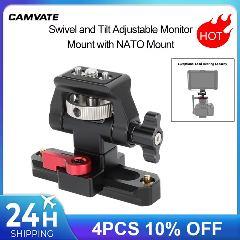Monitor Mount Swivel and Tilt Adjustable Monitor Holder Support with 7cm NATO Ra