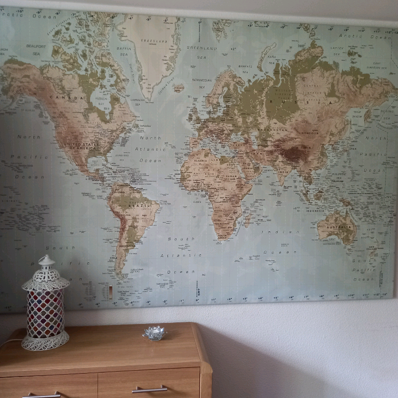 World Map Canvas Ikea Lovely Ikea Giant Wall Mounted Canvas World Map | In Castlereagh, Belfast |  Gumtree