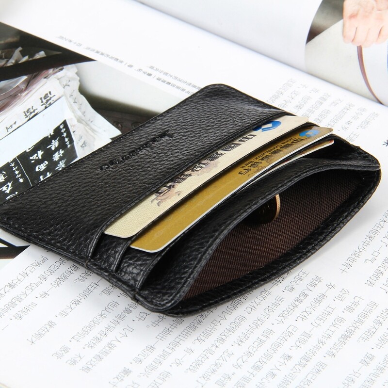 Unisex Slim Leather Front Pocket Wallet ID Credit Card Holders Small Coin Purse