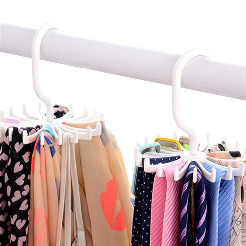 Rotary Tie Hanger Rack Holder 20 Hook Belt Necktie Muffler Sca...