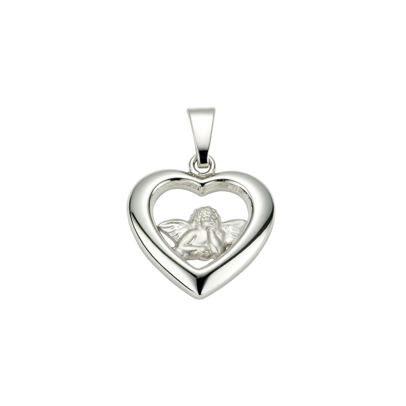 Damen Anhänger Herz Engel für Halskette 925 Sterling Silber Kette Frauen Schmuck