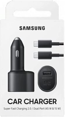 SAMSUNG Car Charger 45W Dual Port Super Fast Charging &Type-C-/s22/s23-
