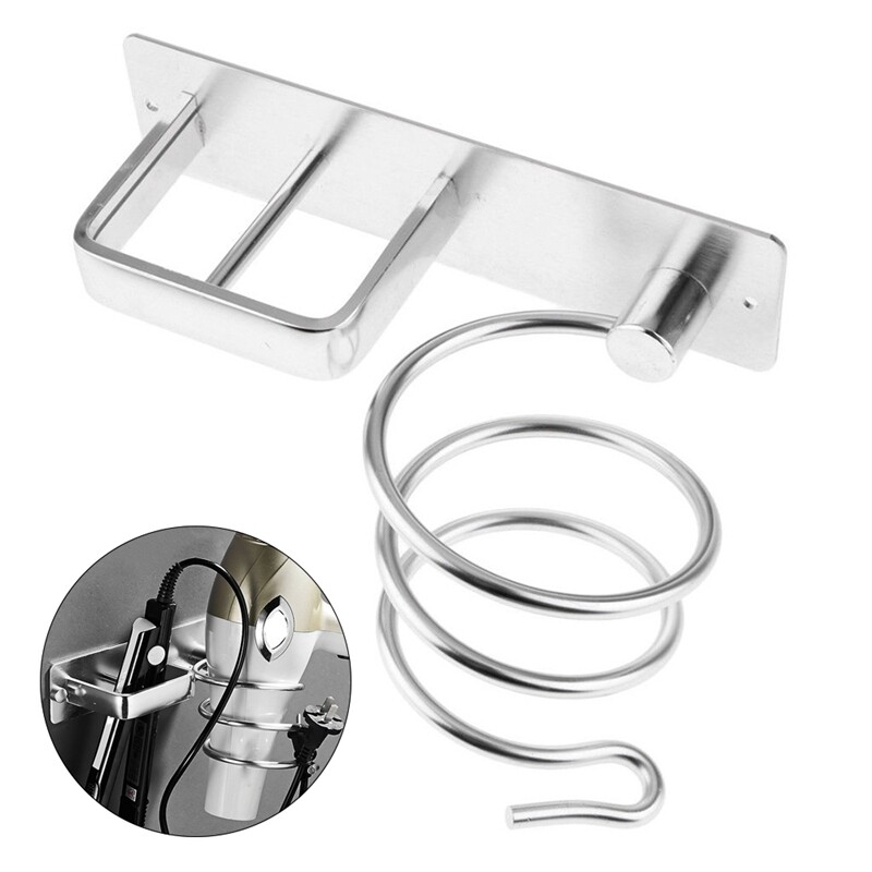 Haartrocknerhalter Fönhalter Haar Föhn Halterung Wandhalter Rack Aluminium