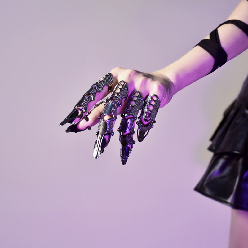 Knuckle Joint Full Finger Hinged Rings Punk Rock Gothic Lolita Cosplay Costume