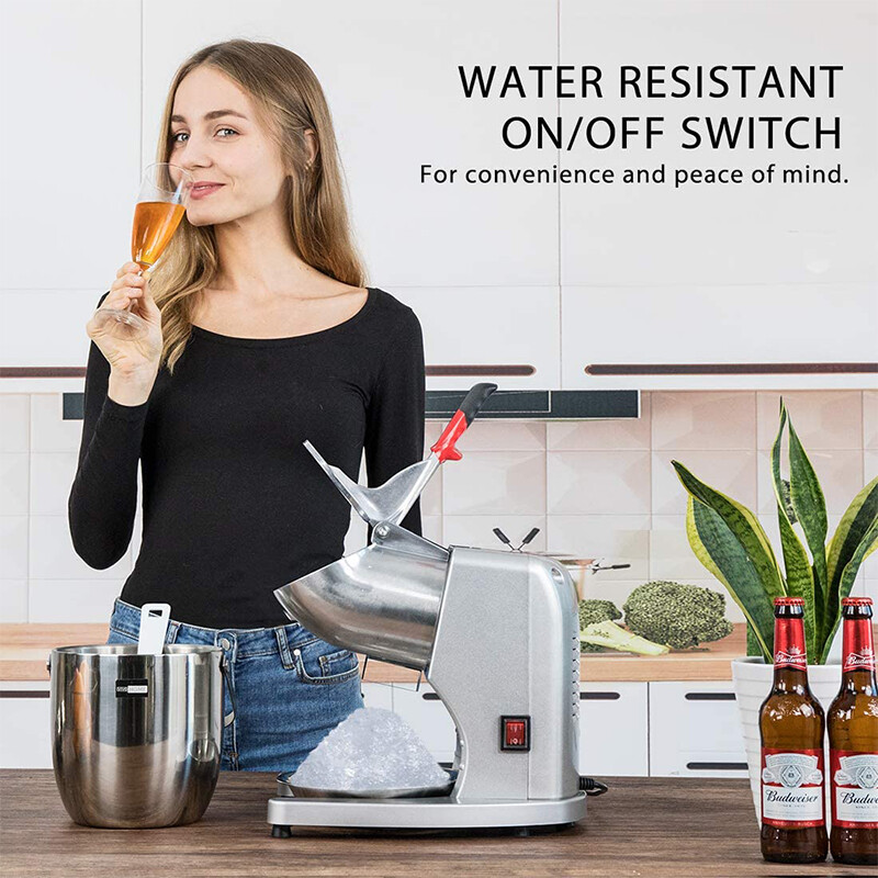 11" Electric Ice Crusher Shaver Snow Cone Maker Machine Dual Blades 143lbs/hr