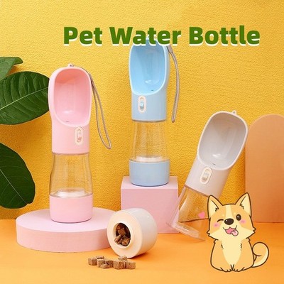 Pet Dog Water Bottle Feeder Bowl Portable Water Food Bottle Pets Outdoor Travel 