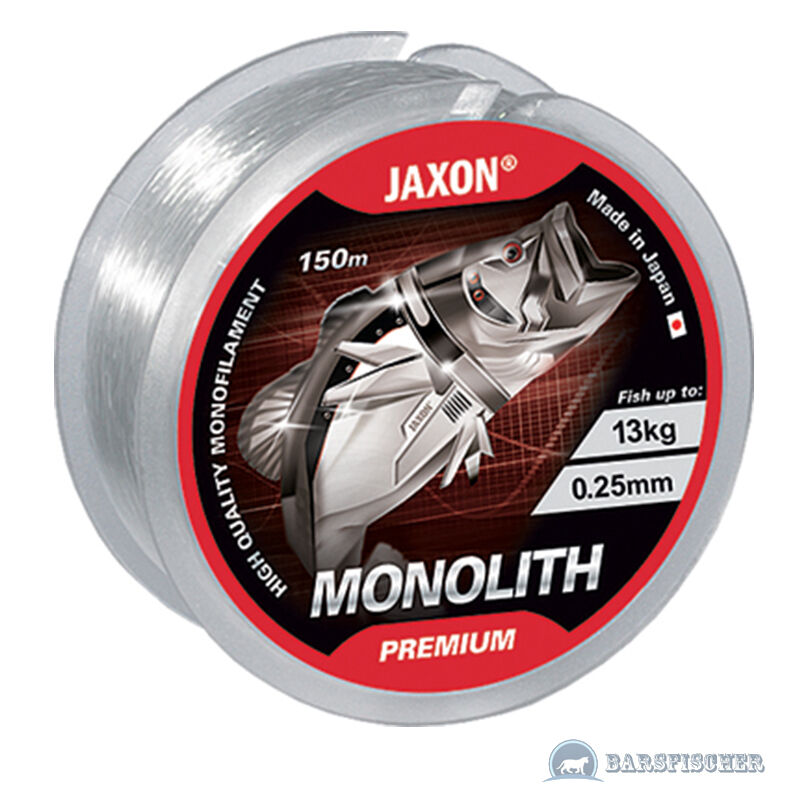 150m ANGELSCHNUR JAXON MONOLITH PREMIUM, ALLROUND MONOFILE SCHNUR, TRANSPARENT