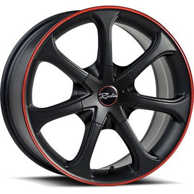 16x7 Black Red Wheel Raceline 197 4x100 4x45 40