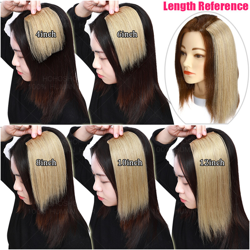 4"-12" Short Hair Pad Clip In Real Remy Human Hair Extensions One Piece Thick 6"