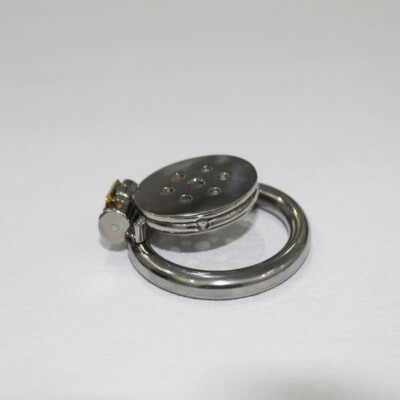 Man Flat Chastity Cage Metal Super Small Cage Stretcher/Metal Tube Anti-off Ring