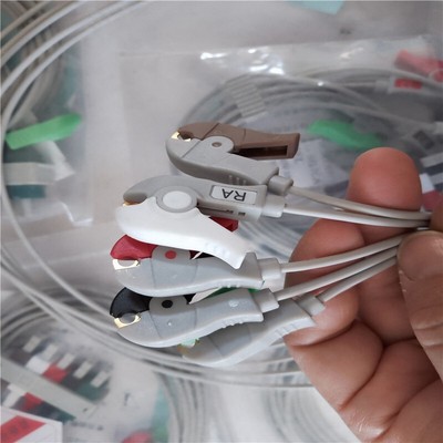 Compatible with Fits for Philips  5 Leads Grabber ECG EKG Cable  AHA clips