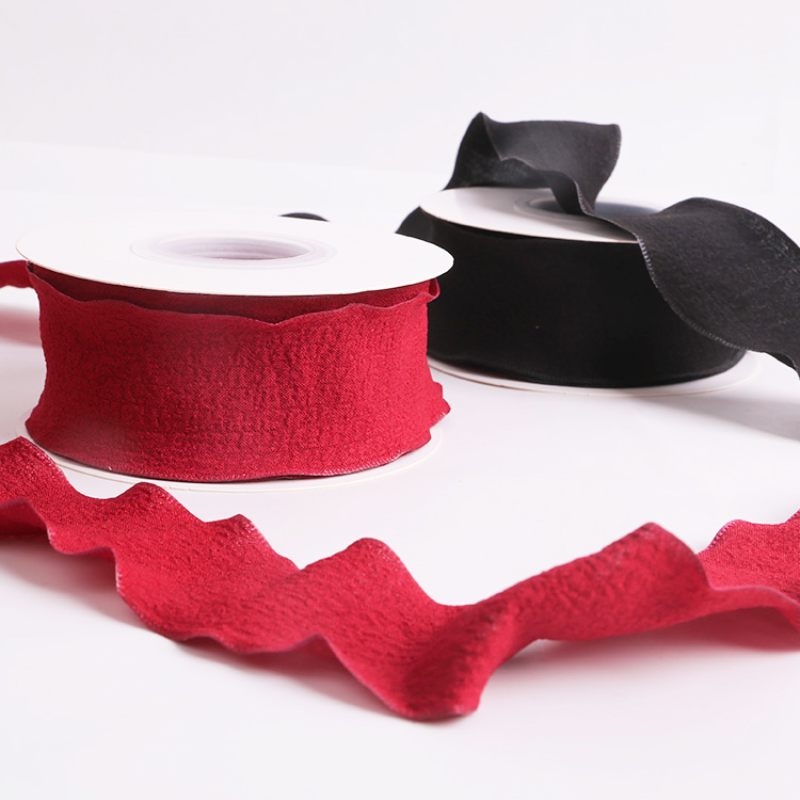 10-yards-ruffle-edge-plaid-ribbon-trim-bubble-wrinkle-diy-craft-bouquet-4cm