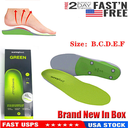 Superfeet Green Insoles Professional Grade High Arch Orthotic Insert C D E F