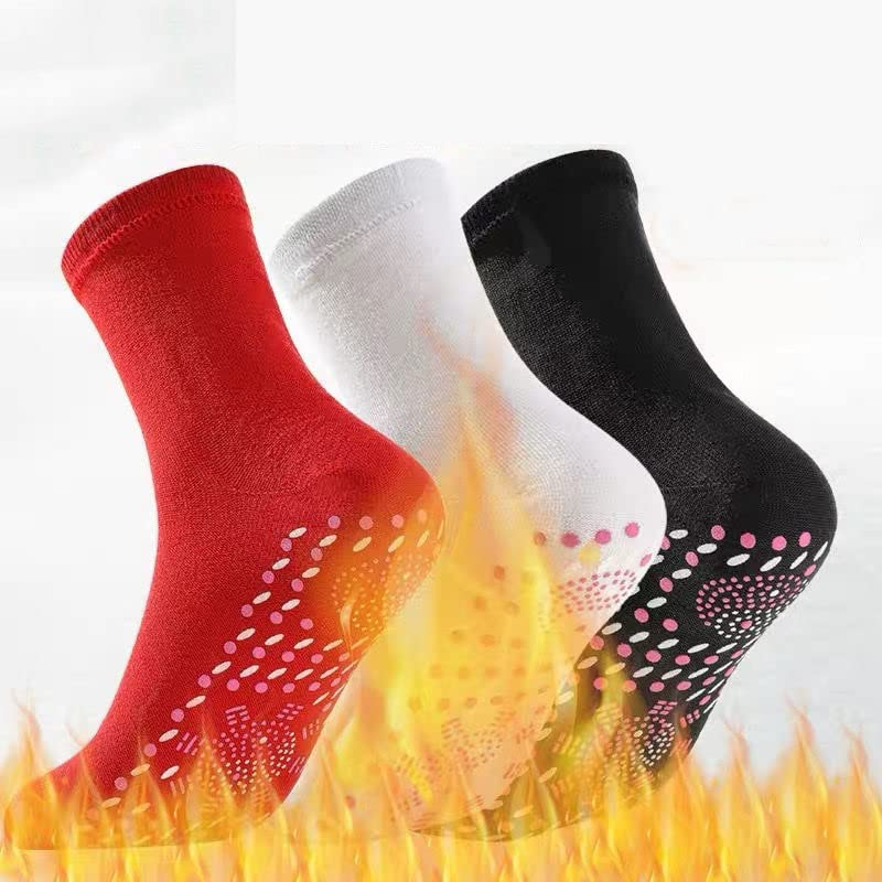 3 Pair Self-Heating Socks,Tourmaline Acupressure Self-Heating Shaping