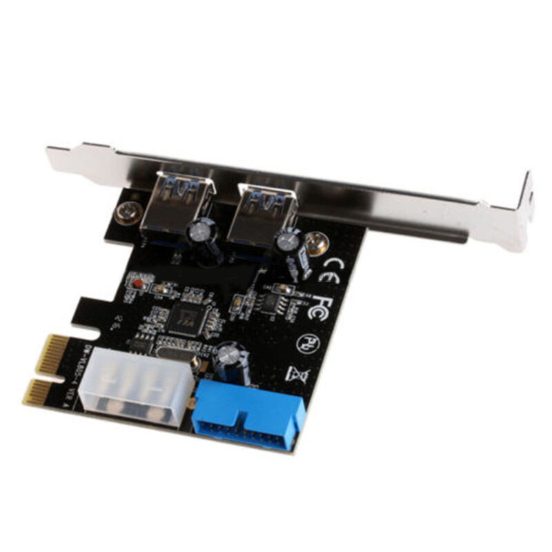 USB 3.0 2 Ports PCI Express Front Panel With Control Card Adapter 4-Pin & 20 Pin
