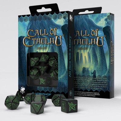 Call of Cthulhu Abyssal White Dice Set Q Workshop RPG Gaming аксессуарs