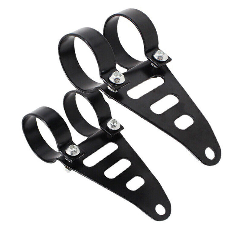 2x Aluminum Motorcycle Front Fork Headlamp Bike Headlight Bracket Mount Clamp US