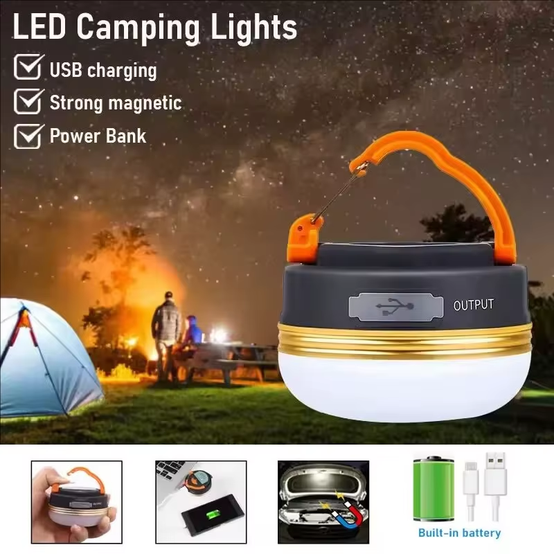 USB Rechargeable Portable Camping Tent Light 3 Modes Waterproof Outdoor Tent Lam