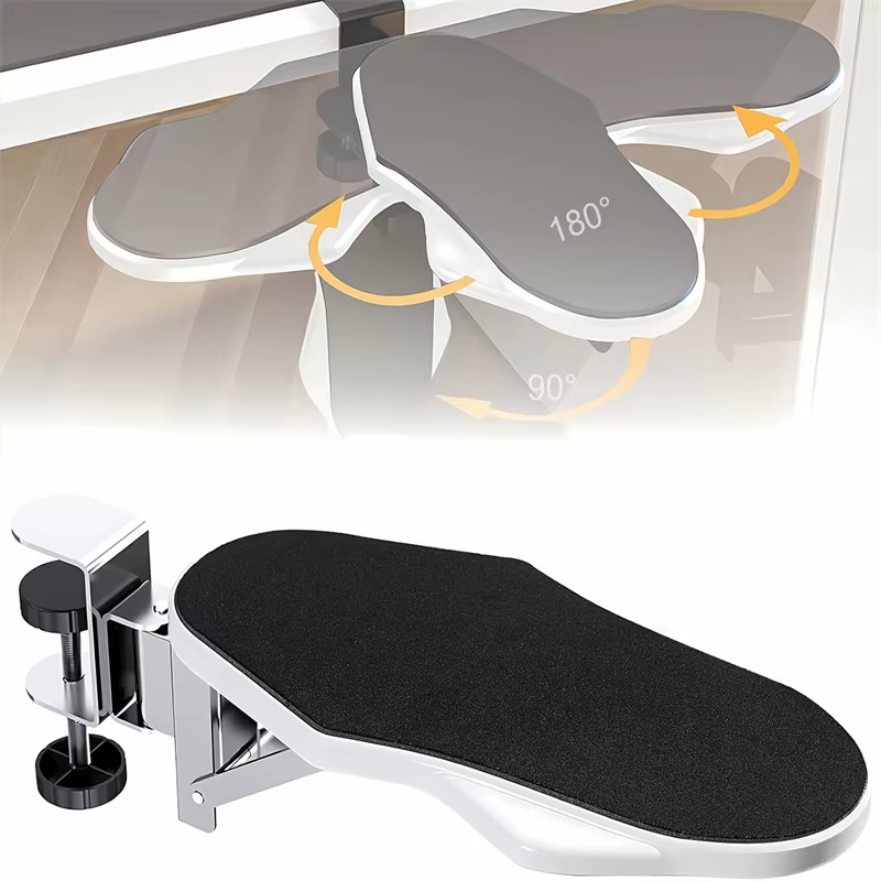 1pc Adjustable Ergonomic Arm Rest - Foldable Desk Extension with Rotating Wrist