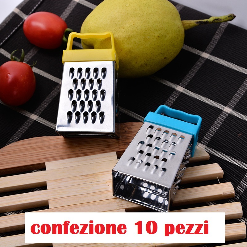 Set 10 Pz Mini Grattugia Con Calamita 3 Facciate Cioccolato Formaggio Noce moc