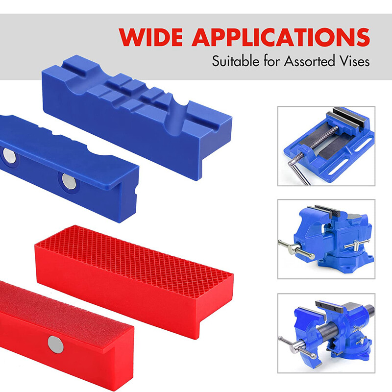 WORKPRO 4-1/2" Vise Jaw Pads Magnetic TPU Vise Jaw Protective Covers Set 2-Pairs