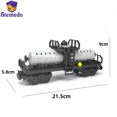 Building Blocks City Architecture Scene DIY Train Track Series Oil Tank Carriage
