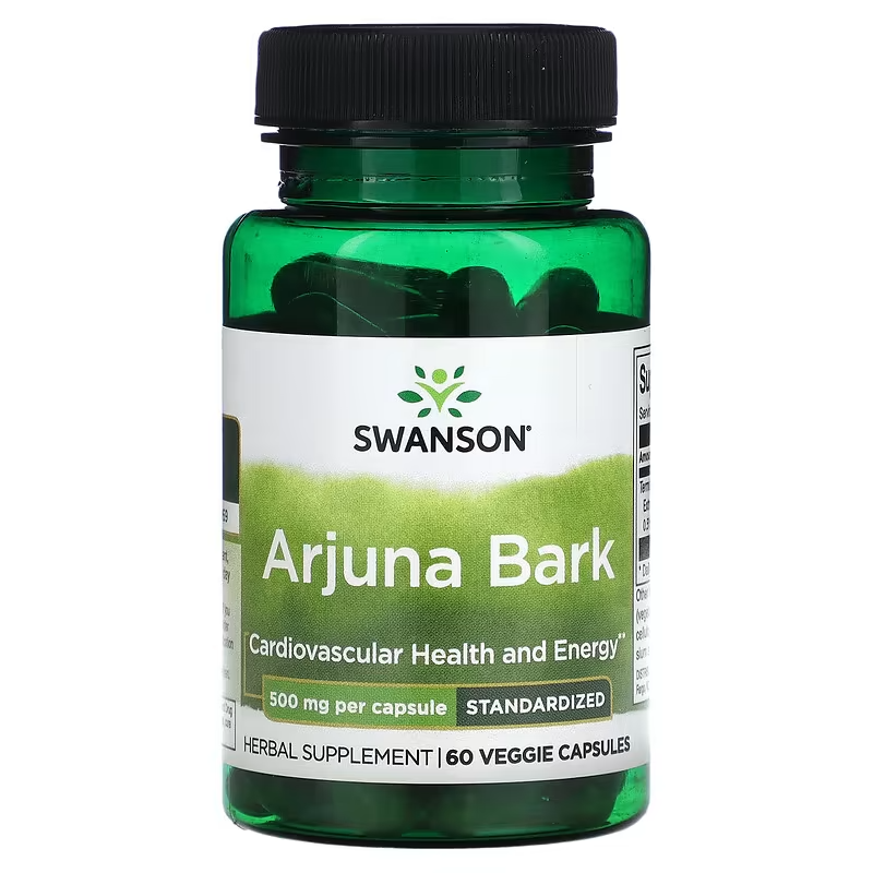 Swanson Arjuna Bark (10:1) Extract 60 Veggie Caps | Cardiovascular Health