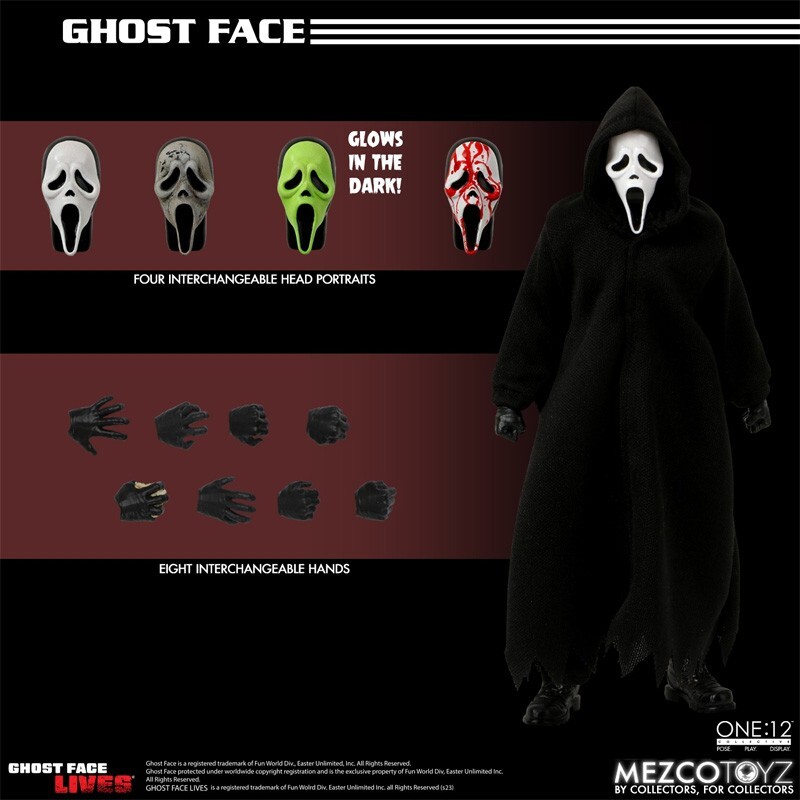Original MEZCO TOYZ ONE:12 Scream Mask Demon Ghost face 1/12