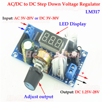 AC/DC to DC Buck Adjustable Step Down Converter 3.3V 5V 12V 24V Volt Regulator