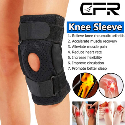 Hinged Knee Brace Support Compression Sleeve Joint Open Patella Stabilizer Wrap
