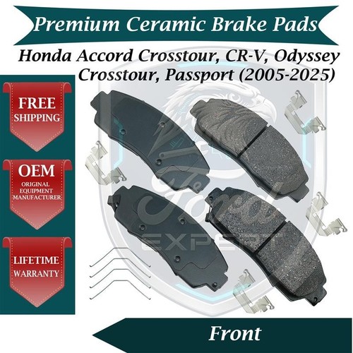 Akebono OEM Front Ceramic Brake Pads Kit For 2005-2025 Honda Lifetime Warranty