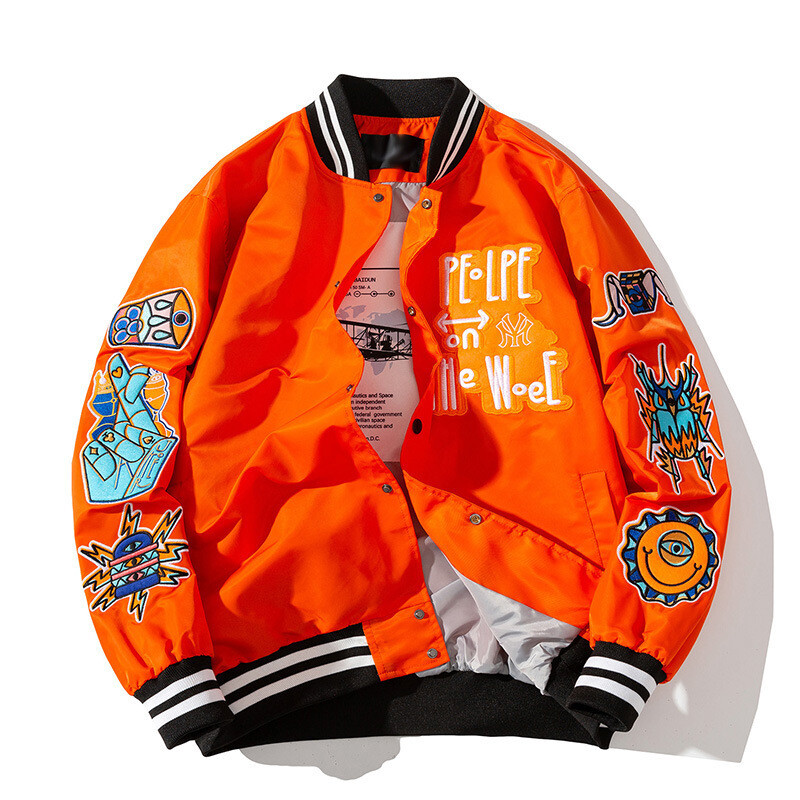 Men's Patchwork Letterman Bomber Jacket