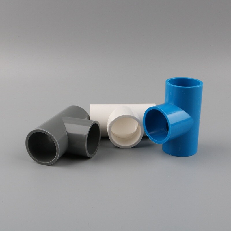 2 X PVC 3 Way Water Pipe Connectors Fitting Aquarium Pipe Joints Equal Hose