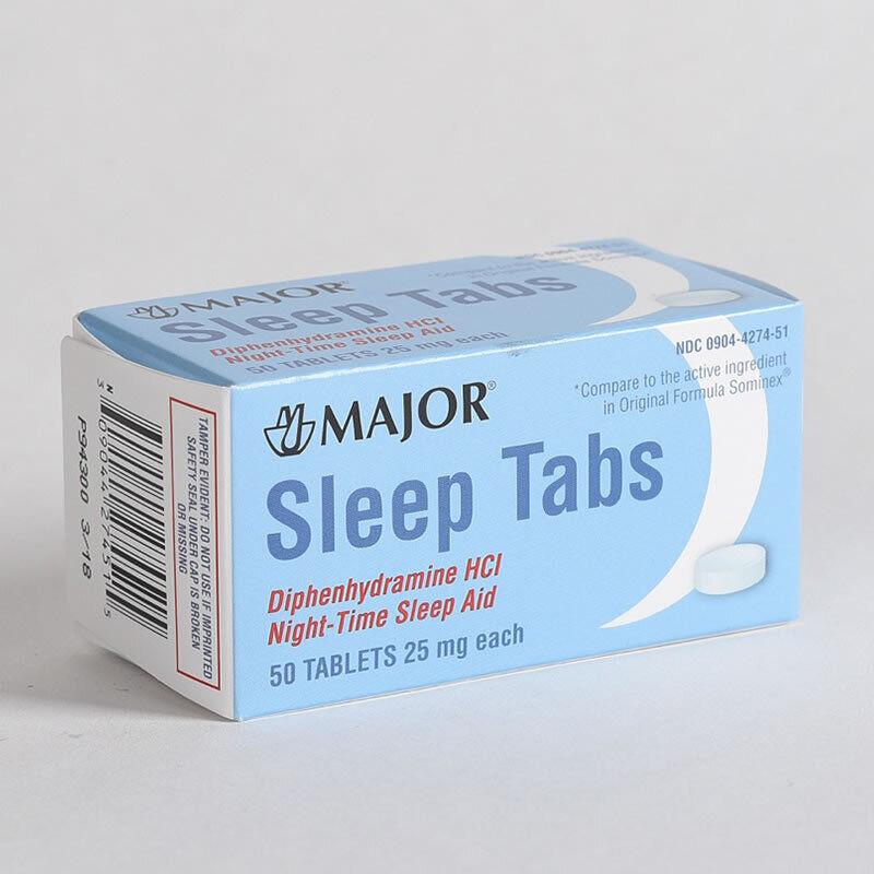 Major 904427451 Sleep Tabs Boxed Night-time Sleep Aid 50 Ct (Each)