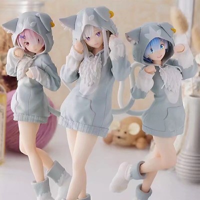Re:Life in A Different World From Zero Rem Ram Emilia Action Figure Toy Gift Box