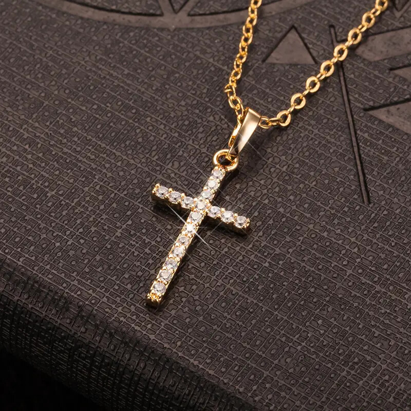 New Cross-border Cross Korean Version Inlaid Zircon Pendant