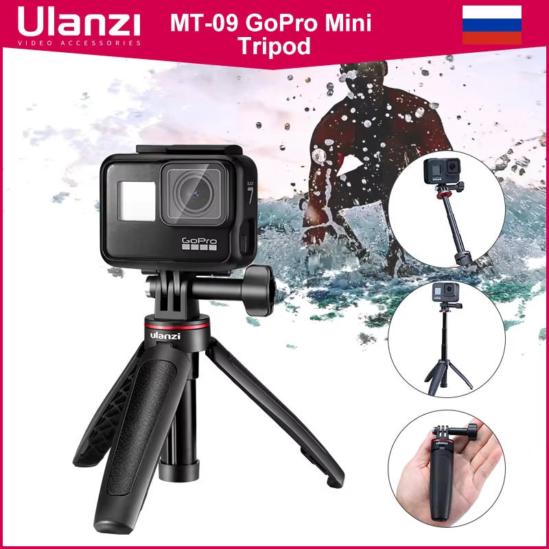 Gopro Vlog Tripod Mini Portable Tripod for Gopro Hero 12 11 10 9 8 7 6 Black Ses