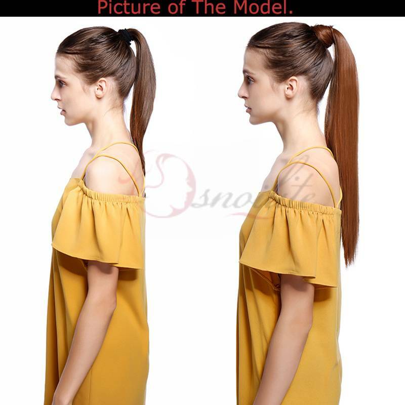 Hair ponytail Clip In as Real Human Hair Extensions Wrap Around Pony Tail US