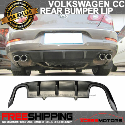 Fits 09-12 VW CC R-Line Style Rear Bumper Lip Spoiler Diffuser Unpainted PP